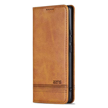 For Huawei Pura 70 Fine Hole AZNS Magnetic Calf Texture Flip Leather Phone Case(Light Brown) - Huawei Cases by AZNS | Online Shopping South Africa | PMC Jewellery | Buy Now Pay Later Mobicred