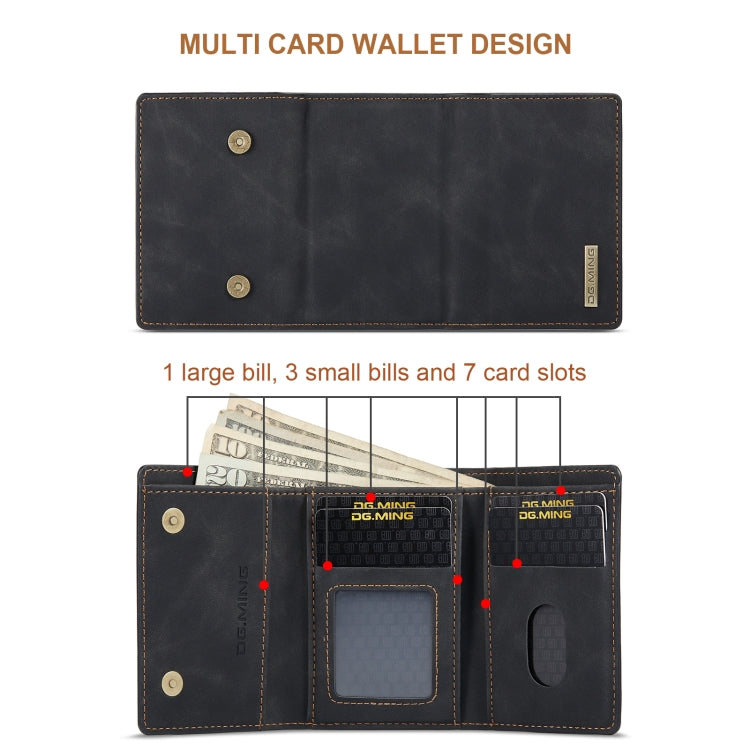 For Google Pixel 8A DG.MING M1 Series 3-Fold Multi Card Wallet + Magnetic Phone Case(Black) - Google Cases by DG.MING | Online Shopping South Africa | PMC TechLife | Buy Now Pay Later Mobicred