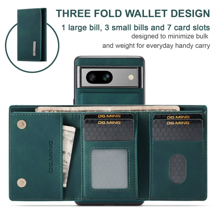 For Google Pixel 8A DG.MING M1 Series 3-Fold Multi Card Wallet + Magnetic Phone Case(Green) - free shipping - PMC TechLife - Order now!