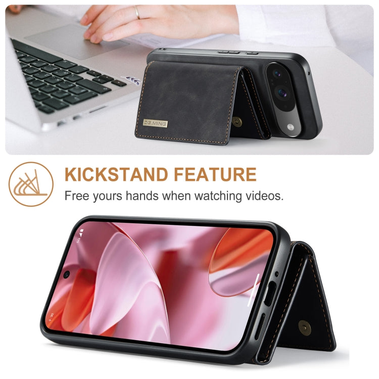 For Google Pixel 9 / 9 Pro DG.MING M1 Series 3-Fold Multi Card Wallet + Magnetic Phone Case(Black) - Google Cases by DG.MING | Online Shopping South Africa | PMC Jewellery | Buy Now Pay Later Mobicred