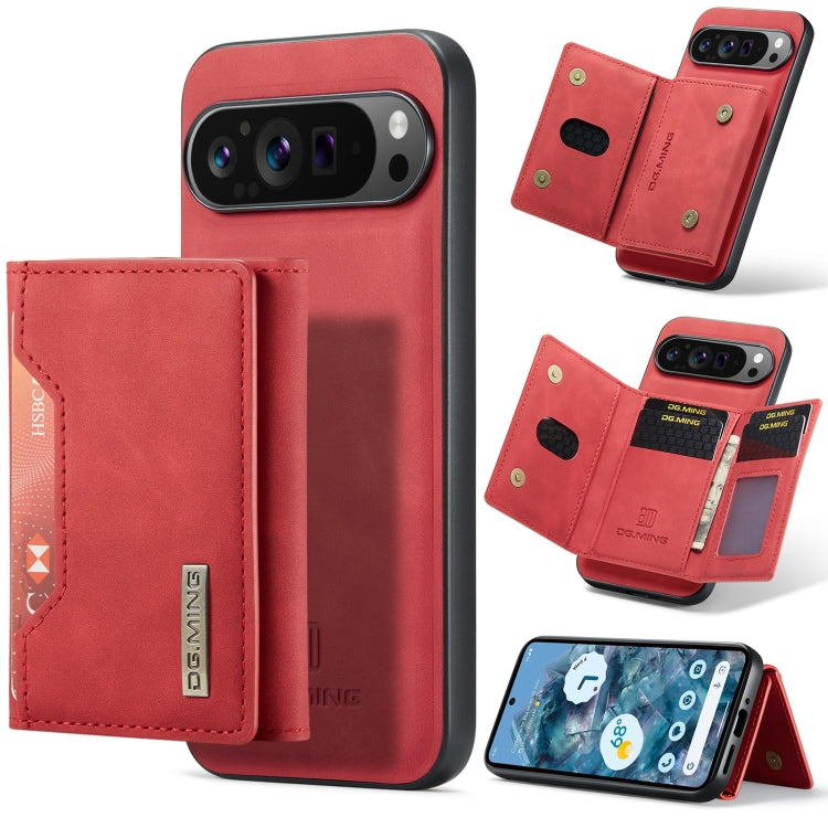 For Google Pixel 9 Pro XL DG.MING M2 Series 3-Fold Multi Card Bag + Magnetic Phone Case(Red) - Google Cases by DG.MING | Online Shopping South Africa | PMC Jewellery | Buy Now Pay Later Mobicred