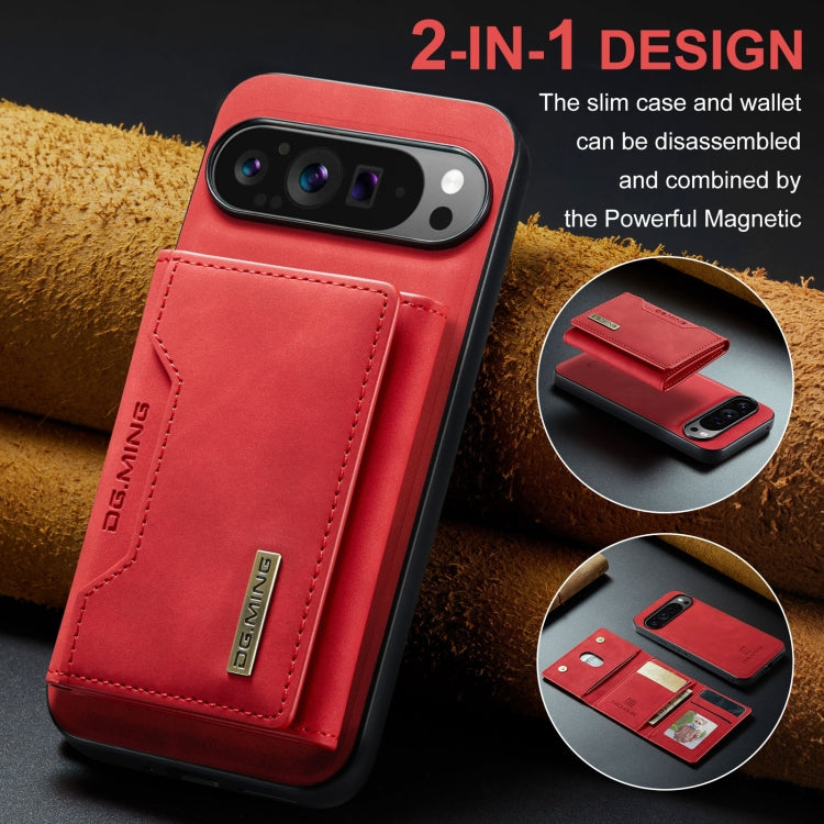 For Google Pixel 9 Pro XL DG.MING M2 Series 3-Fold Multi Card Bag + Magnetic Phone Case(Red) - Google Cases by DG.MING | Online Shopping South Africa | PMC Jewellery | Buy Now Pay Later Mobicred