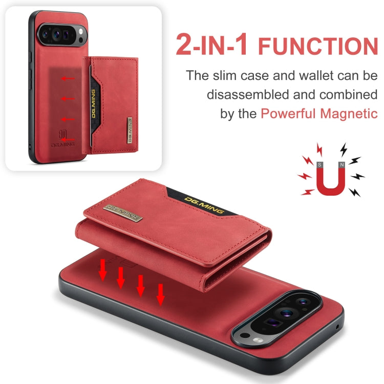 For Google Pixel 9 Pro XL DG.MING M2 Series 3-Fold Multi Card Bag + Magnetic Phone Case(Red) - free shipping - PMC Jewellery - Order now!