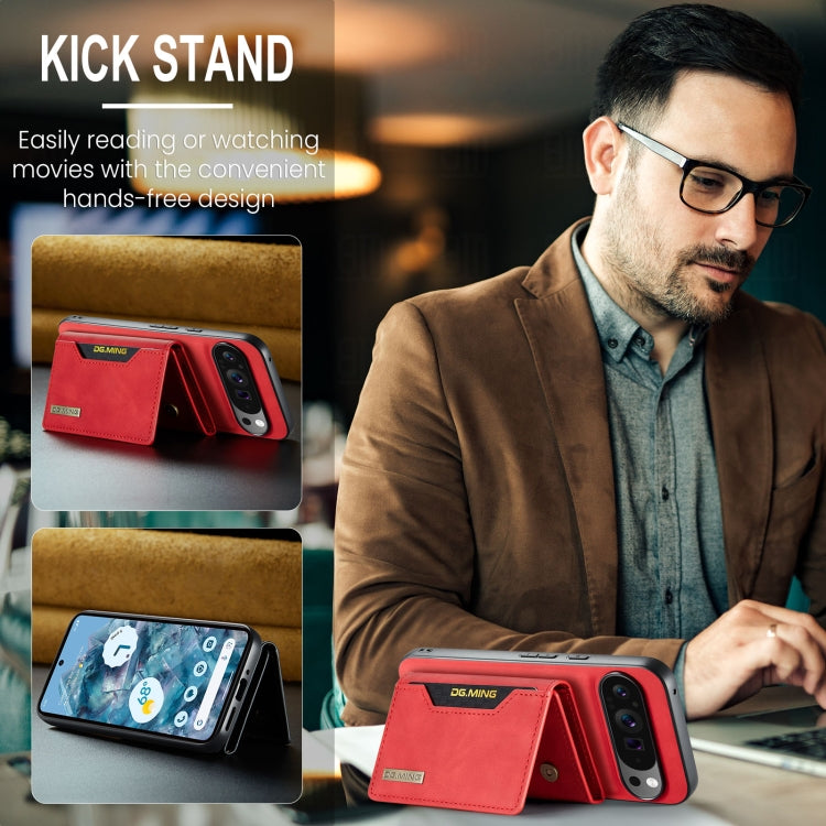 For Google Pixel 9 Pro XL DG.MING M2 Series 3-Fold Multi Card Bag + Magnetic Phone Case(Red) - free shipping - PMC Jewellery - Order now!