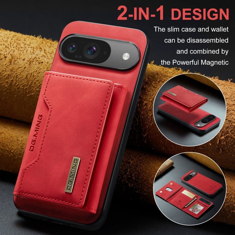 For Google Pixel 9 / 9 Pro DG.MING M2 Series 3-Fold Multi Card Bag + Magnetic Phone Case(Red) - Google Cases by DG.MING | Online Shopping South Africa | PMC Jewellery | Buy Now Pay Later Mobicred