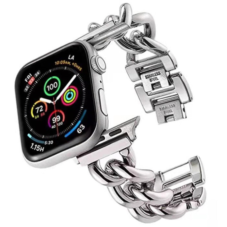 Big Denim Chain Metal Watch Band For Apple Watch 9 45mm(Silver) - free shipping - PMC TechLife - Order now!