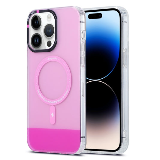 For iPhone 15 Pro Max PC + TPU IMD MagSafe Magnetic Phone Case(Pink) - iPhone 15 Pro Max Cases by PMC Jewellery | Online Shopping South Africa | PMC Jewellery