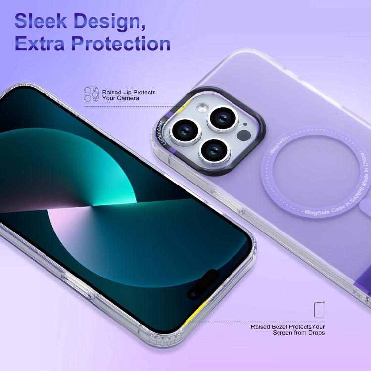 For iPhone 15 Pro PC + TPU IMD MagSafe Magnetic Phone Case(Grey) - iPhone 15 Pro Cases by PMC TechLife | Online Shopping South Africa | PMC TechLife