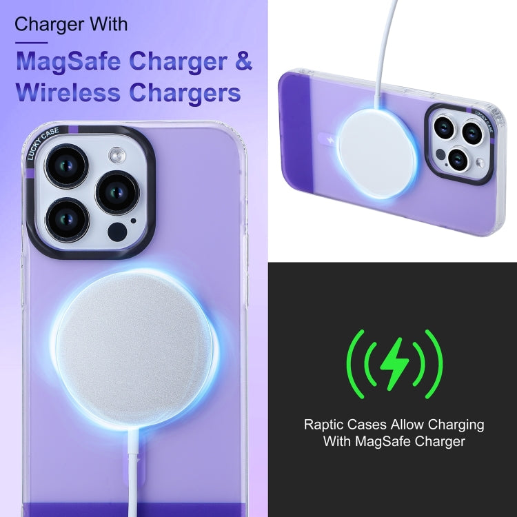 For iPhone 14 Pro PC + TPU IMD MagSafe Magnetic Phone Case(Blue) - iPhone 14 Pro Cases by PMC TechLife | Online Shopping South Africa | PMC TechLife