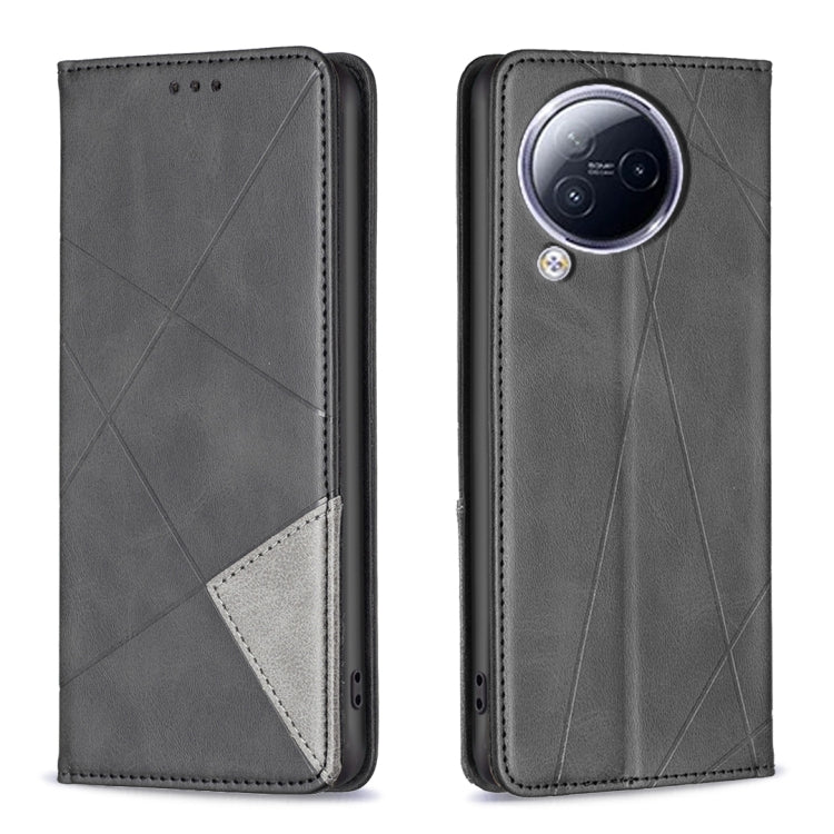 For Xiaomi Civi 3 5G Rhombus Texture Magnetic Leather Phone Case(Black) - free shipping - PMC TechLife - Order now!