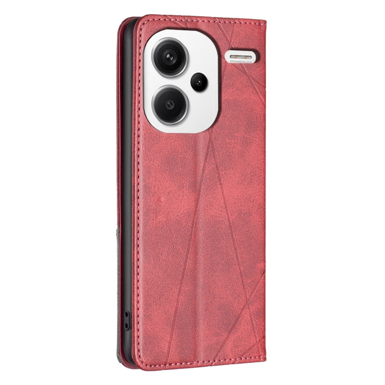 For Xiaomi Redmi Note 13 Pro+ 5G Rhombus Texture Magnetic Leather Phone Case(Red) - Xiaomi Cases by PMC TechLife | Online Shopping South Africa | PMC TechLife | Buy Now Pay Later Mobicred