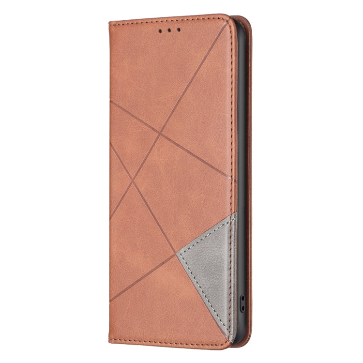 For Xiaomi Redmi Note 13 Pro+ 5G Rhombus Texture Magnetic Leather Phone Case(Brown) - Xiaomi Cases by PMC TechLife | Online Shopping South Africa | PMC TechLife | Buy Now Pay Later Mobicred