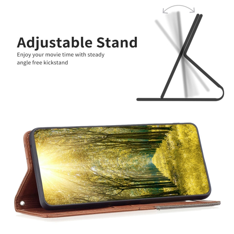 For Xiaomi Redmi Note 13 Pro+ 5G Rhombus Texture Magnetic Leather Phone Case(Brown) - Xiaomi Cases by PMC TechLife | Online Shopping South Africa | PMC TechLife | Buy Now Pay Later Mobicred