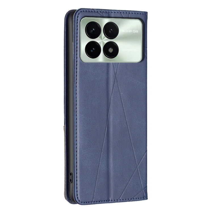 For Xiaomi Redmi K70 / K70 Pro Rhombus Texture Magnetic Leather Phone Case(Blue) - K70 Pro Cases by PMC TechLife | Online Shopping South Africa | PMC TechLife | Buy Now Pay Later Mobicred