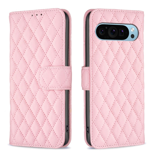 For Google Pixel 9 Diamond Lattice Wallet Leather Flip Phone Case(Pink) - Google Cases by PMC Jewellery | Online Shopping South Africa | PMC Jewellery | Buy Now Pay Later Mobicred