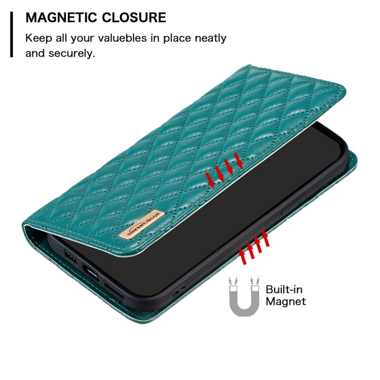 For Xiaomi Redmi K70E Diamond Lattice Magnetic Leather Flip Phone Case(Green) - K70E Cases by PMC TechLife | Online Shopping South Africa | PMC TechLife