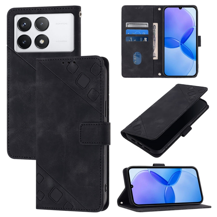 For Xiaomi Redmi K70 / K70 Pro Skin Feel Embossed Leather Phone Case(Black) - Xiaomi Cases by PMC Jewellery | Online Shopping South Africa | PMC Jewellery | Buy Now Pay Later Mobicred