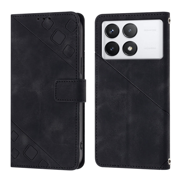For Xiaomi Redmi K70 / K70 Pro Skin Feel Embossed Leather Phone Case(Black) - Xiaomi Cases by PMC Jewellery | Online Shopping South Africa | PMC Jewellery | Buy Now Pay Later Mobicred
