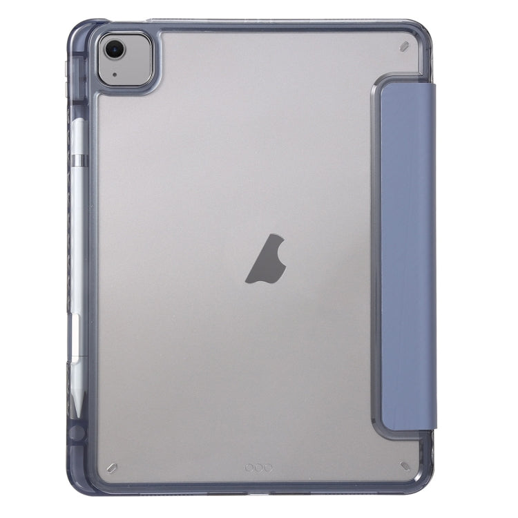 For iPad Air 11 2025 / 2024 Clear Acrylic 3-Fold Leather Tablet Case(Lavender Purple) - iPad Air 11 2025 / 2024 Cases by PMC TechLife | Online Shopping South Africa | PMC TechLife | Buy Now Pay Later Mobicred