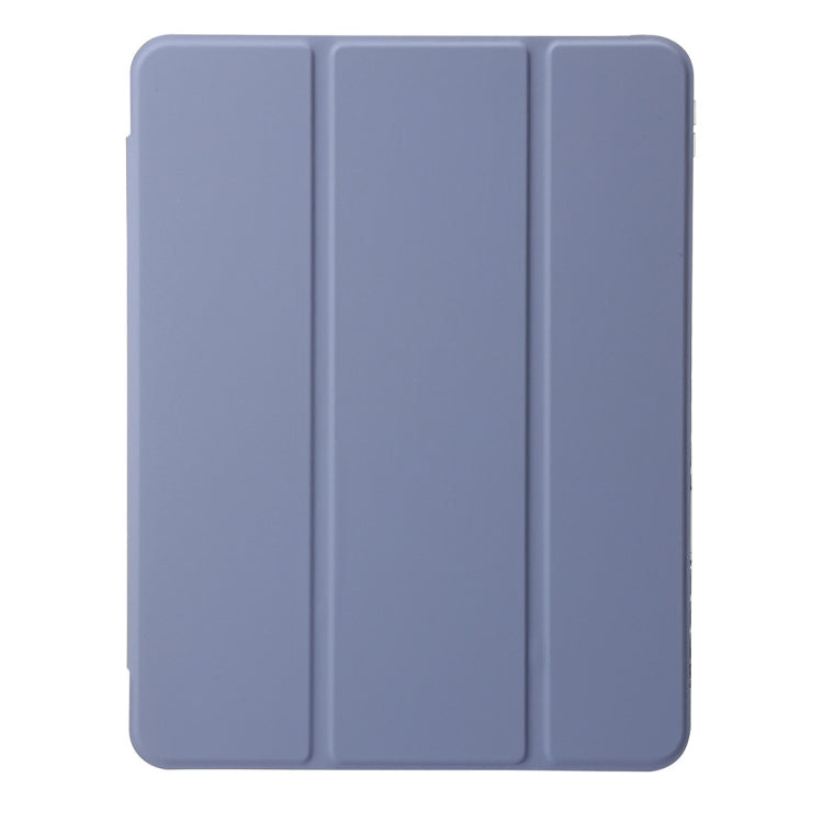 For iPad Air 13 2024 Clear Acrylic 3-Fold Leather Tablet Case(Lavender Purple) - iPad Air 13 2024 Cases by PMC Jewellery | Online Shopping South Africa | PMC Jewellery | Buy Now Pay Later Mobicred