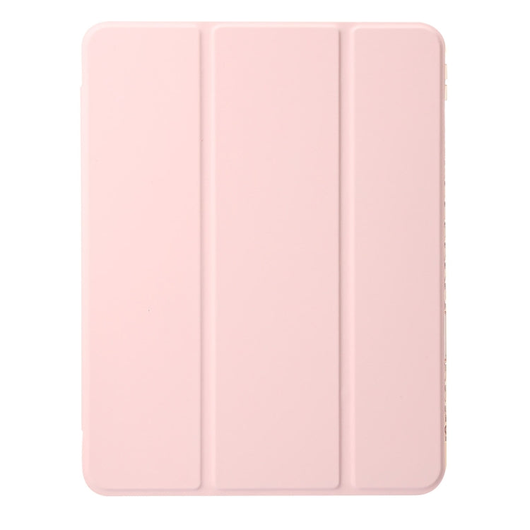 For iPad Pro 11 2024 Clear Acrylic 3-Fold Leather Tablet Case(Pink) - iPad Pro 11 2024 Cases by PMC TechLife | Online Shopping South Africa | PMC TechLife | Buy Now Pay Later Mobicred