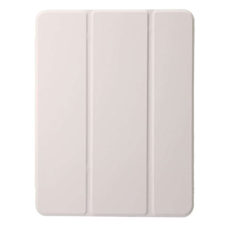For iPad Pro 11 2024 Clear Acrylic 3-Fold Leather Tablet Case(Grey) - iPad Pro 11 2024 Cases by PMC TechLife | Online Shopping South Africa | PMC TechLife | Buy Now Pay Later Mobicred