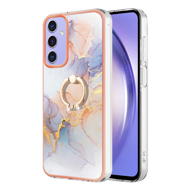 For Samsung Galaxy A15 5G Electroplating IMD TPU Phone Case with Ring(White Marble) - Galaxy Phone Cases by PMC Jewellery | Online Shopping South Africa | PMC Jewellery