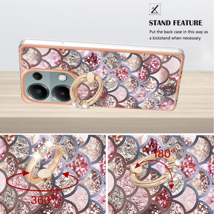 For Xiaomi Redmi Note 13 Pro 4G/Poco M6 Pro 4G Electroplating IMD TPU Phone Case with Ring(Pink Scales) - Note 13 Pro Cases by PMC TechLife | Online Shopping South Africa | PMC TechLife | Buy Now Pay Later Mobicred