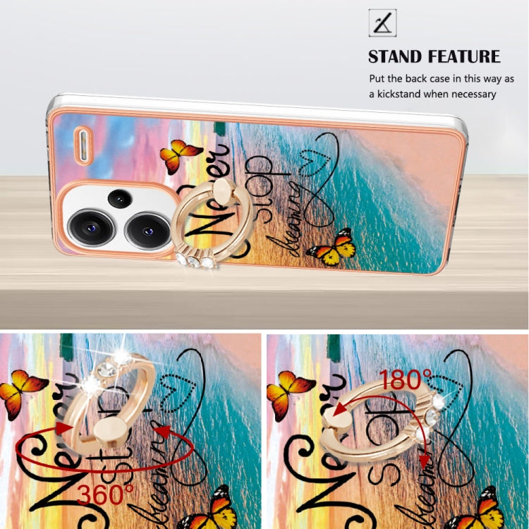 For Xiaomi Redmi Note 13 Pro+ 5G Electroplating IMD TPU Phone Case with Ring(Dream Butterfly) - Note 13 Pro+ Cases by PMC TechLife | Online Shopping South Africa | PMC TechLife | Buy Now Pay Later Mobicred