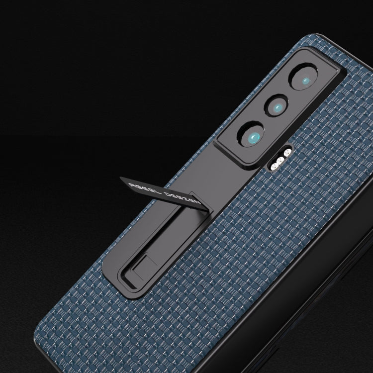 For Honor Magic Vs ABEEL Integrated Genuine Leather Luxury Series Phone Case with Holder(Royal Blue) - Honor Cases by PMC TechLife | Online Shopping South Africa | PMC TechLife | Buy Now Pay Later Mobicred