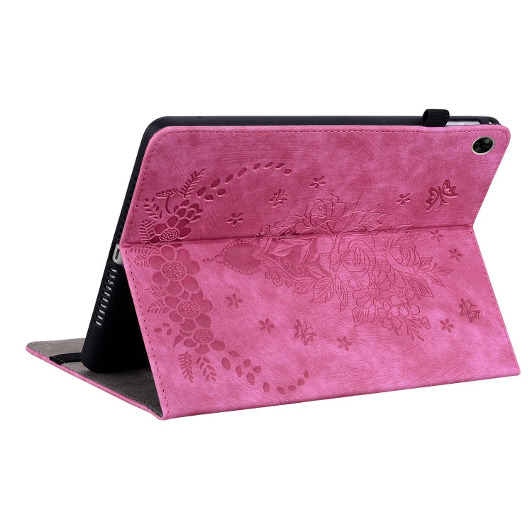 For Realme Pad 10.4 / Pad 5G 10.4 Butterfly Rose Embossed Leather Tablet Case(Rose Red) - Realme by PMC TechLife | Online Shopping South Africa | PMC TechLife | Buy Now Pay Later Mobicred