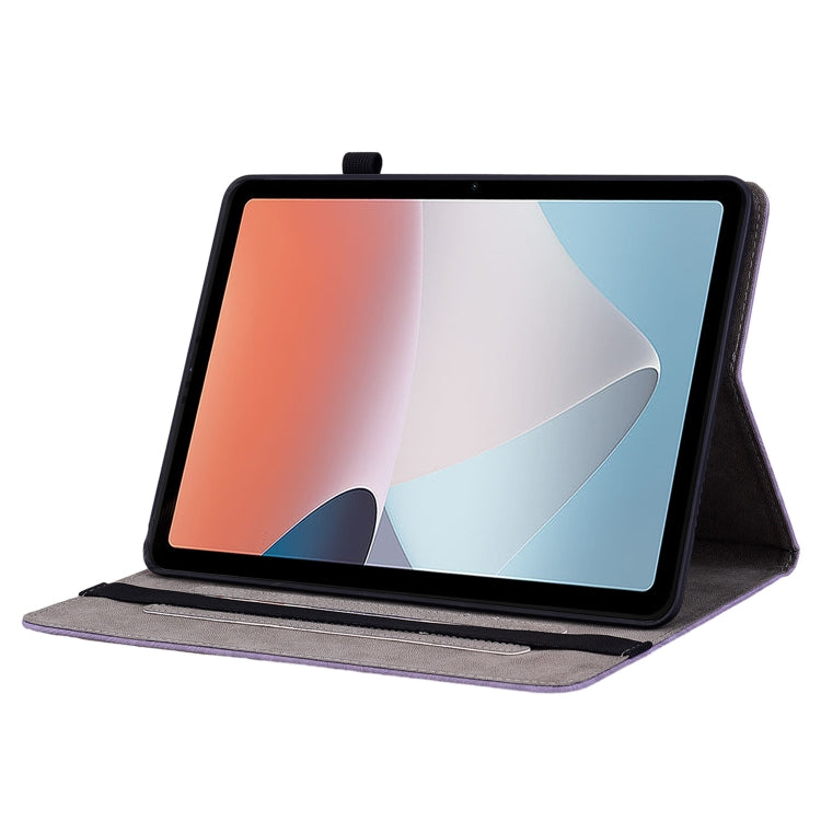 For OPPO Pad Air Butterfly Rose Embossed Leather Tablet Case(Purple) - OPPO by PMC TechLife | Online Shopping South Africa | PMC TechLife | Buy Now Pay Later Mobicred
