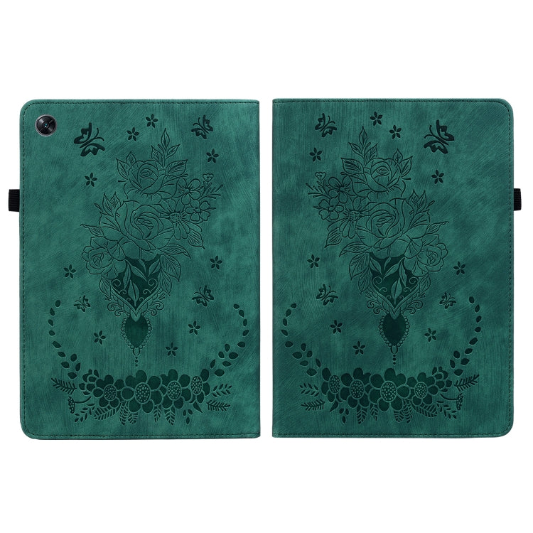 For OPPO Pad Air Butterfly Rose Embossed Leather Tablet Case(Green) - OPPO by PMC TechLife | Online Shopping South Africa | PMC TechLife | Buy Now Pay Later Mobicred