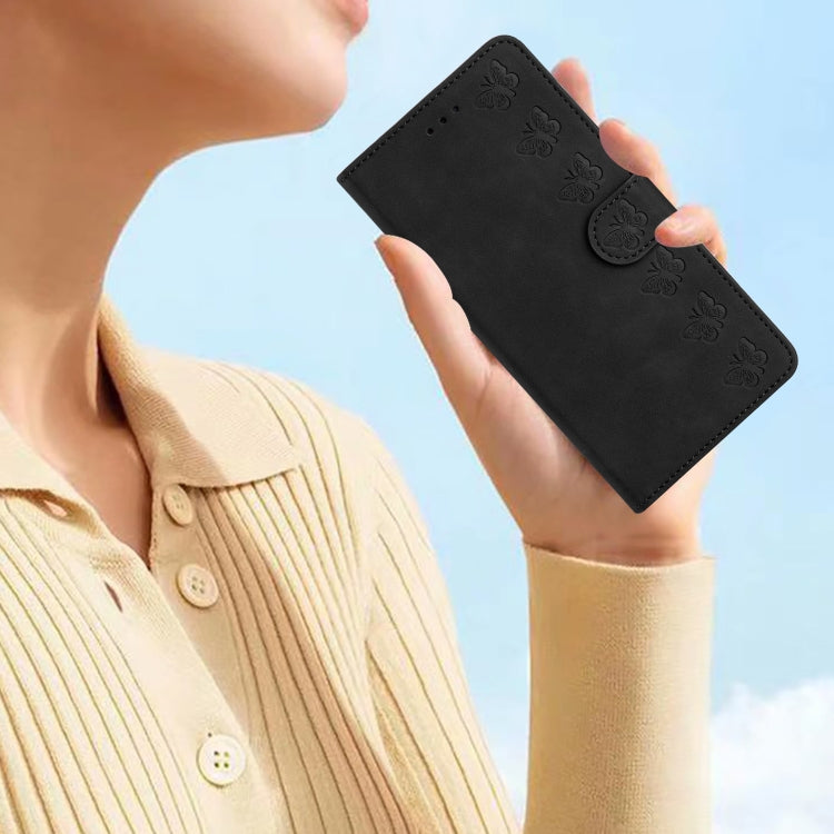 For iPhone 16 Plus Seven Butterflies Embossed Leather Phone Case(Black) - free shipping - PMC TechLife - Order now!