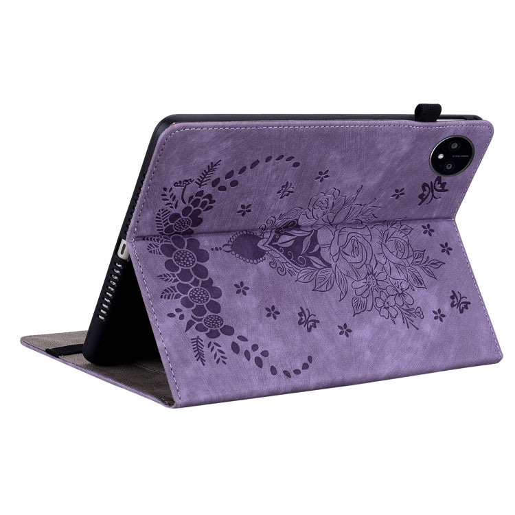 For Huawei MatePad Pro 11 2022 Butterfly Rose Embossed Leather Tablet Case(Purple) - Huawei Cases by PMC TechLife | Online Shopping South Africa | PMC TechLife | Buy Now Pay Later Mobicred
