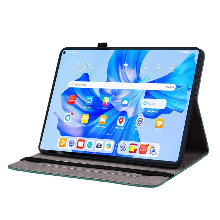 For Huawei MatePad Pro 11 2022 Butterfly Rose Embossed Leather Tablet Case(Green) - Huawei Cases by PMC TechLife | Online Shopping South Africa | PMC TechLife | Buy Now Pay Later Mobicred