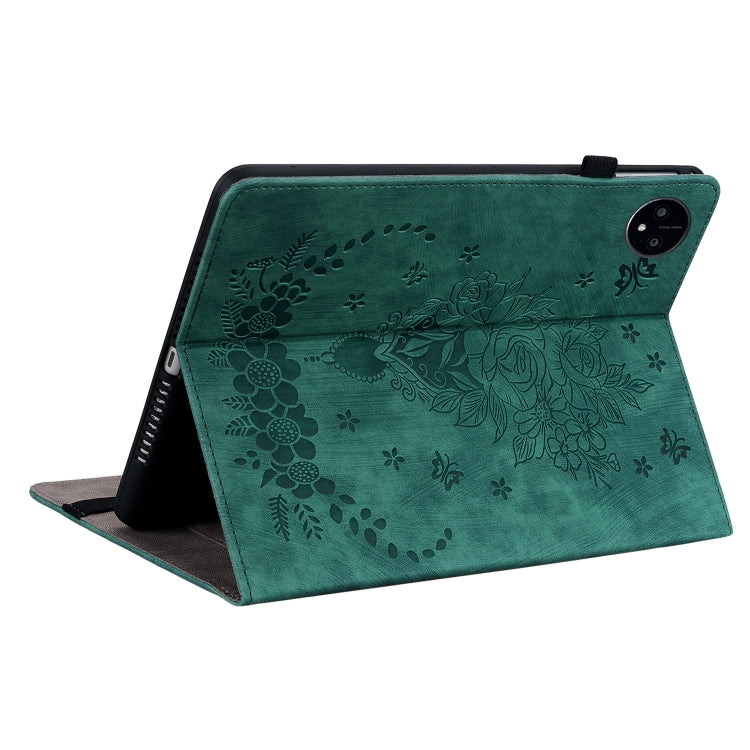 For Huawei MatePad Pro 11 2022 Butterfly Rose Embossed Leather Tablet Case(Green) - Huawei Cases by PMC TechLife | Online Shopping South Africa | PMC TechLife | Buy Now Pay Later Mobicred