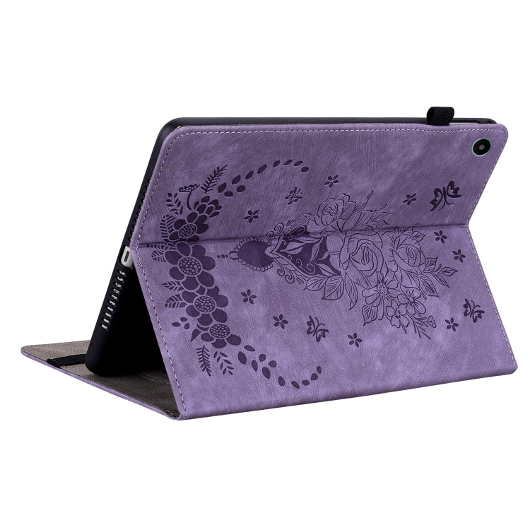 For Huawei MatePad SE 10.4 Butterfly Rose Embossed Leather Tablet Case(Purple) - Huawei Cases by PMC TechLife | Online Shopping South Africa | PMC TechLife | Buy Now Pay Later Mobicred