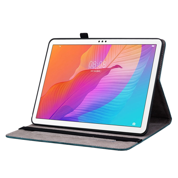 For Huawei MatePad T 10s / Enjoy Tablet 2 Butterfly Rose Embossed Leather Tablet Case(Dark Blue) - Huawei Cases by PMC TechLife | Online Shopping South Africa | PMC TechLife | Buy Now Pay Later Mobicred