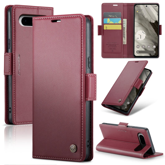 For Google Pixel 8 CaseMe 023 Butterfly Buckle Litchi Texture RFID Anti-theft Leather Phone Case(Wine Red) - Google Cases by CaseMe | Online Shopping South Africa | PMC Jewellery | Buy Now Pay Later Mobicred