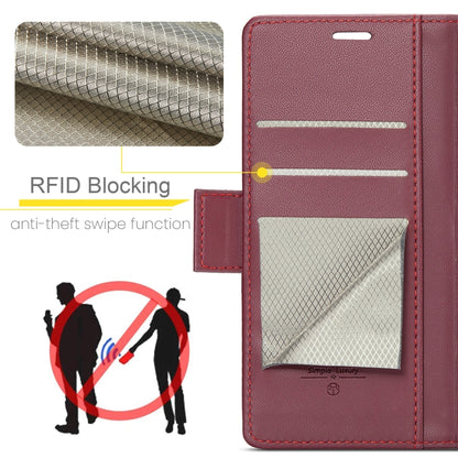 For Google Pixel 8a CaseMe 023 Butterfly Buckle Litchi Texture RFID Anti-theft Leather Phone Case(Wine Red) - Google Cases by CaseMe | Online Shopping South Africa | PMC Jewellery | Buy Now Pay Later Mobicred