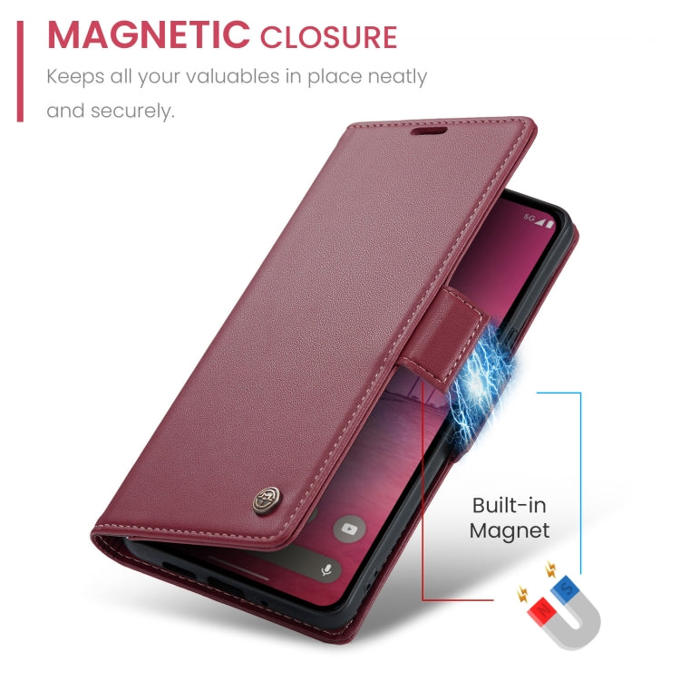 For Google Pixel 9 Pro XL CaseMe 023 Butterfly Buckle Litchi Texture RFID Anti-theft Leather Phone Case(Wine Red) - Google Cases by CaseMe | Online Shopping South Africa | PMC Jewellery | Buy Now Pay Later Mobicred