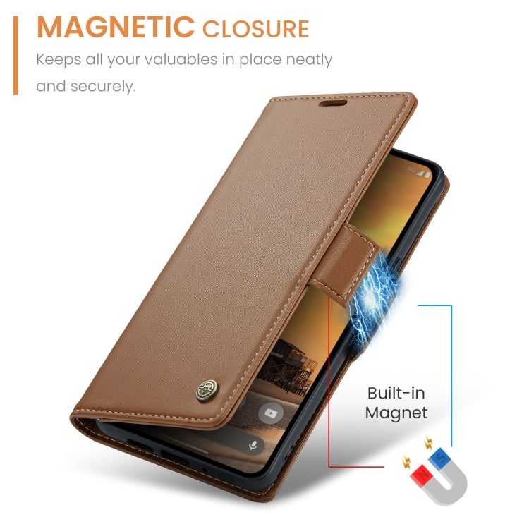 For Google Pixel 9 / 9 Pro CaseMe 023 Butterfly Buckle Litchi Texture RFID Anti-theft Leather Phone Case(Brown) - Google Cases by CaseMe | Online Shopping South Africa | PMC Jewellery | Buy Now Pay Later Mobicred