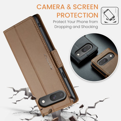 For Google Pixel 9 / 9 Pro CaseMe 023 Butterfly Buckle Litchi Texture RFID Anti-theft Leather Phone Case(Brown) - Google Cases by CaseMe | Online Shopping South Africa | PMC Jewellery | Buy Now Pay Later Mobicred