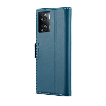 For OPPO A77s CaseMe 023 Butterfly Buckle Litchi Texture RFID Anti-theft Leather Phone Case(Blue) - OPPO Cases by CaseMe | Online Shopping South Africa | PMC Jewellery | Buy Now Pay Later Mobicred