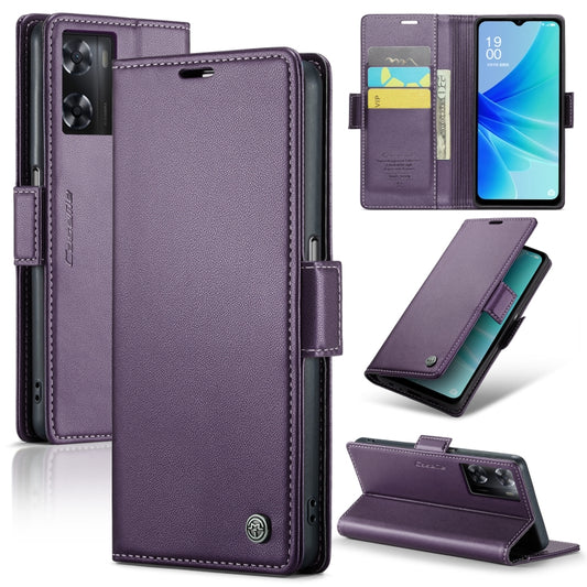 For OPPO A77s CaseMe 023 Butterfly Buckle Litchi Texture RFID Anti-theft Leather Phone Case(Pearly Purple) - OPPO Cases by CaseMe | Online Shopping South Africa | PMC Jewellery | Buy Now Pay Later Mobicred