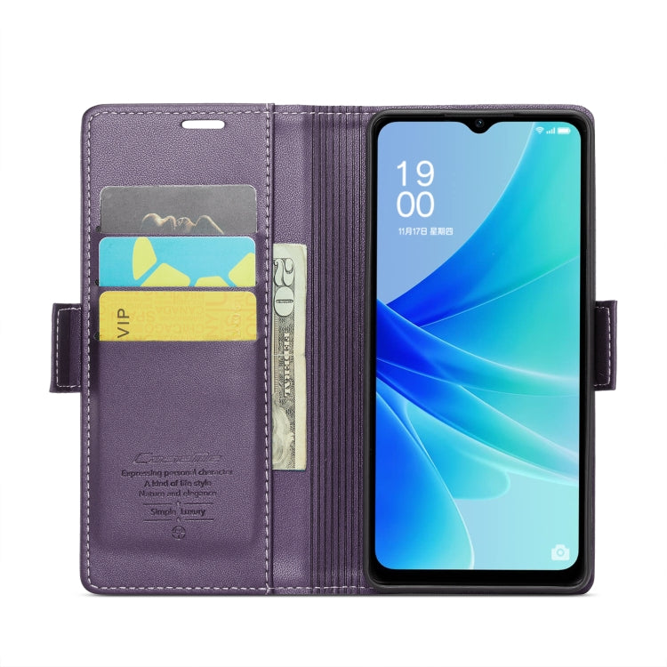 For OPPO A77s CaseMe 023 Butterfly Buckle Litchi Texture RFID Anti-theft Leather Phone Case(Pearly Purple) - OPPO Cases by CaseMe | Online Shopping South Africa | PMC Jewellery | Buy Now Pay Later Mobicred