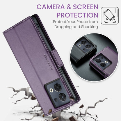 For OPPO Reno8 Pro 5G Global CaseMe 023 Butterfly Buckle Litchi Texture RFID Anti-theft Leather Phone Case(Pearly Purple) - OPPO Cases by CaseMe | Online Shopping South Africa | PMC Jewellery | Buy Now Pay Later Mobicred