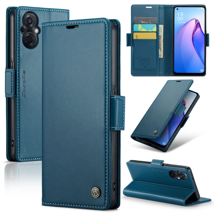 For OPPO F21 Pro 5G Globa/Reno8 Z Global CaseMe 023 Butterfly Buckle Litchi Texture RFID Anti-theft Leather Phone Case(Pearly Blue) - OPPO Cases by CaseMe | Online Shopping South Africa | PMC Jewellery | Buy Now Pay Later Mobicred