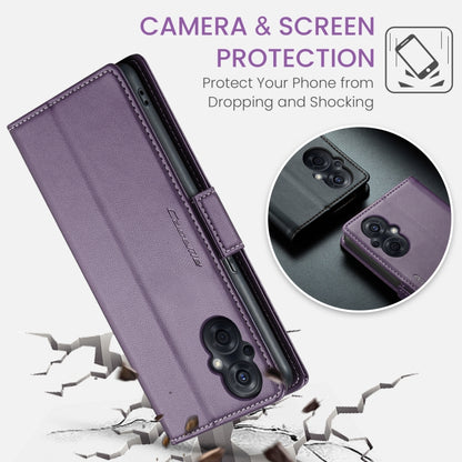 For OPPO F21 Pro 5G Globa/Reno8 Z Global CaseMe 023 Butterfly Buckle Litchi Texture RFID Anti-theft Leather Phone Case(Pearly Purple) - OPPO Cases by CaseMe | Online Shopping South Africa | PMC Jewellery | Buy Now Pay Later Mobicred